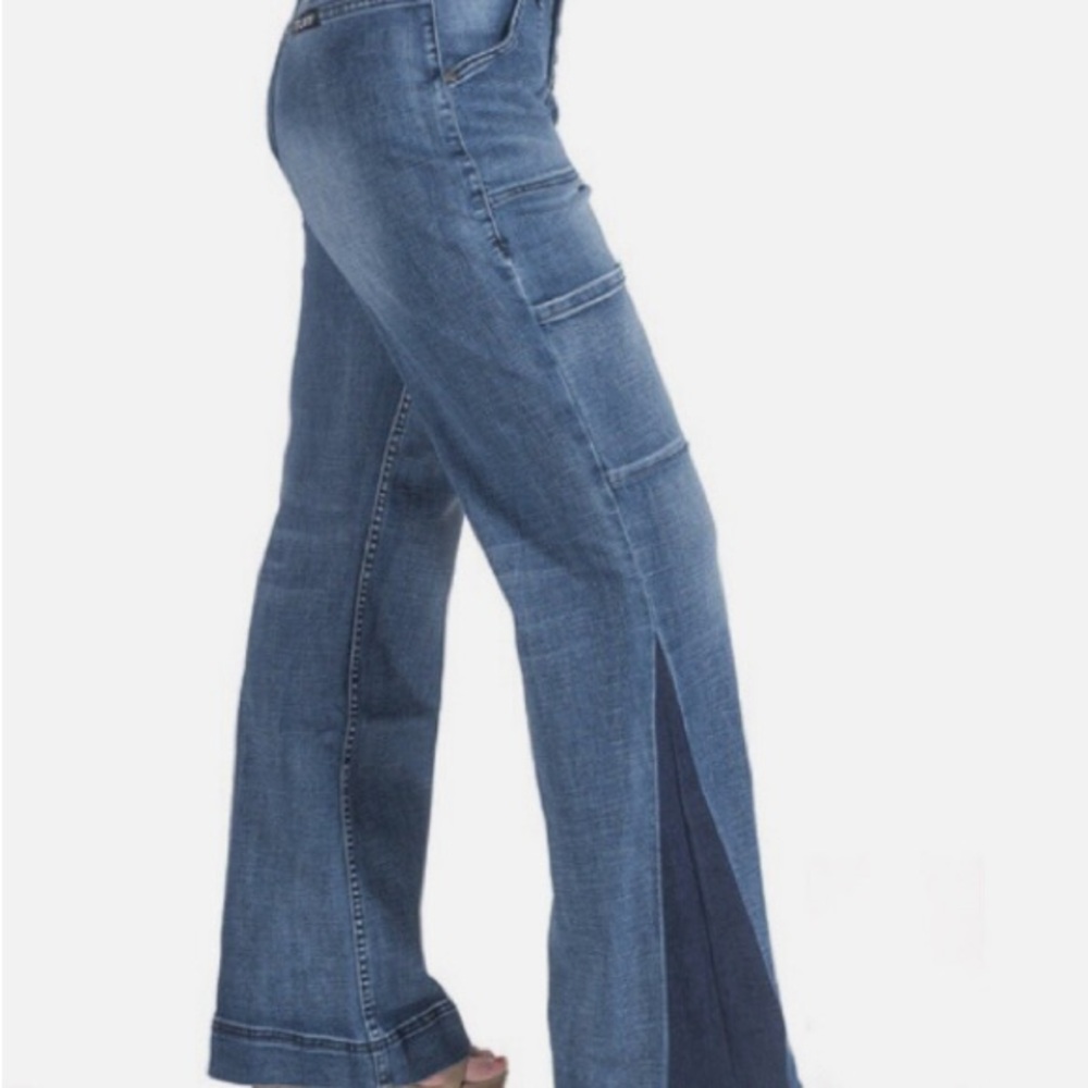Cowgirl Tuff Blue Flare Wide Leg Jeans